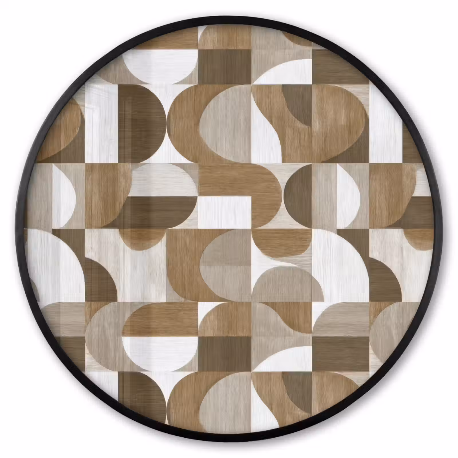 Ronde fotolijst - Abstract - Retro - Bruin — 1