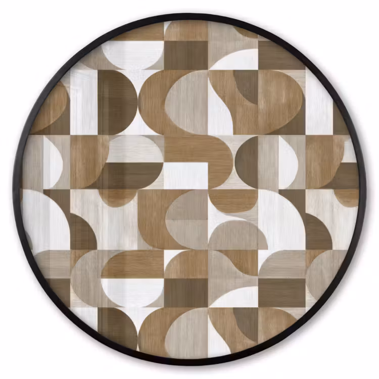 Ronde fotolijst - Abstract - Retro - Bruin — 1