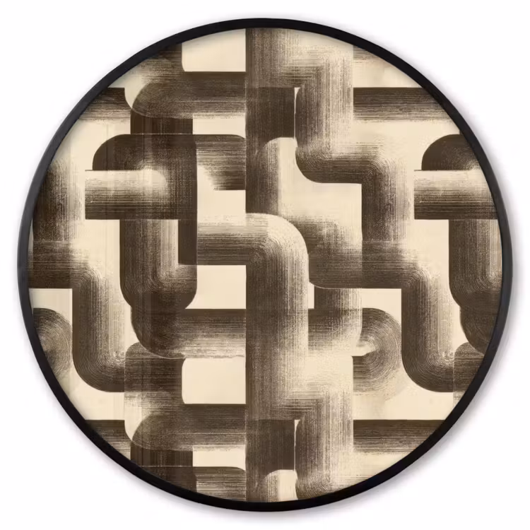 Ronde fotolijst - Abstract - Retro - Zwart — 1