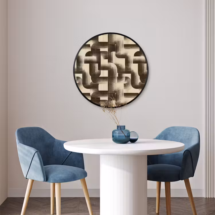 Ronde fotolijst - Abstract - Retro - Zwart — 3