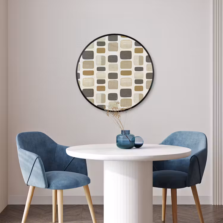 Ronde fotolijst - Blokken - Vintage - Grijs — 3