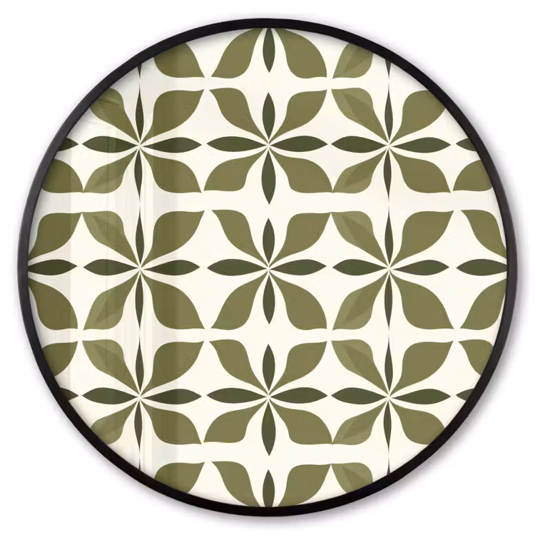 Ronde fotolijst - Botanisch - Retro - Groen — 1
