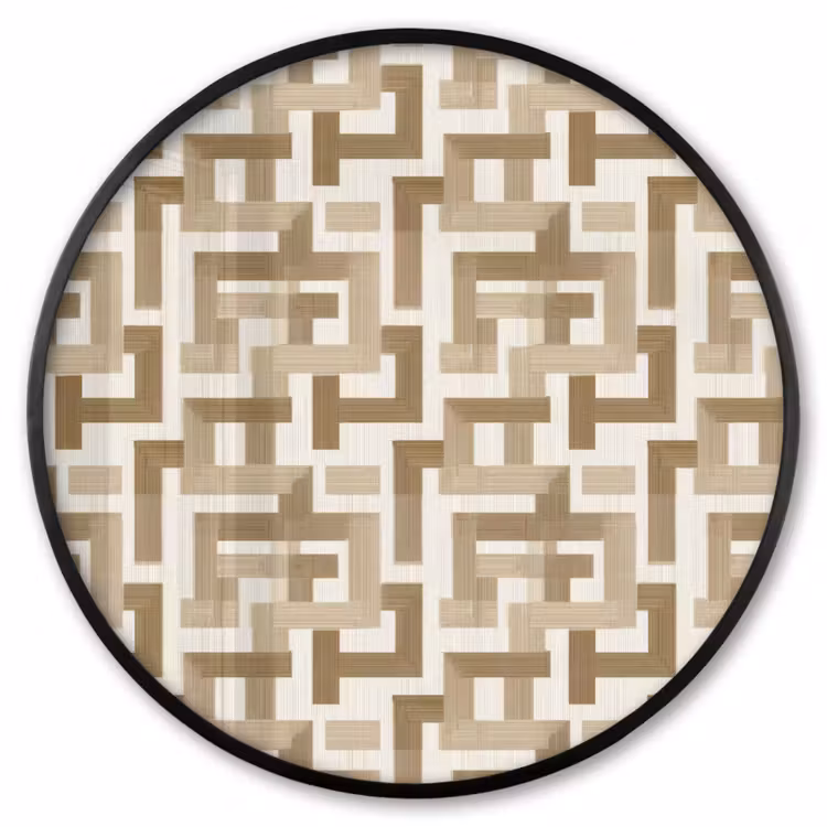 Ronde fotolijst - Geometrisch - Retro - Bruin — 1