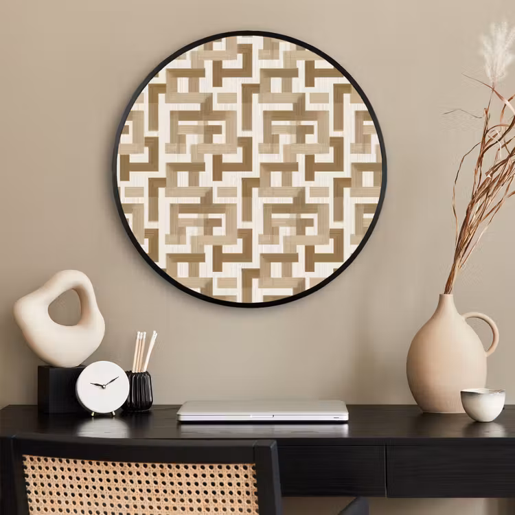 Ronde fotolijst - Geometrisch - Retro - Bruin — 2
