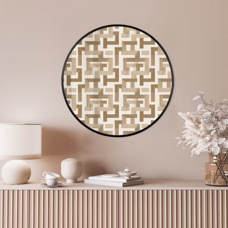 Ronde fotolijst - Geometrisch - Retro - Bruin — 4