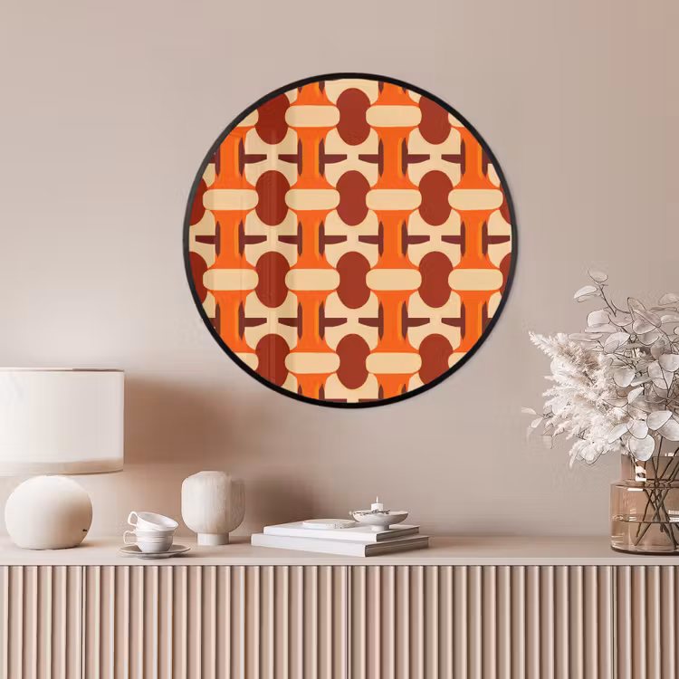 Ronde fotolijst - Geometrisch - Retro - Oranje — 4