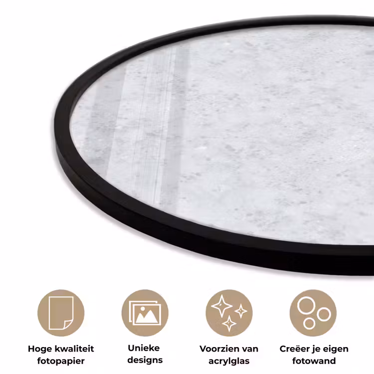 Ronde fotolijst - Grijs - Terrazzo-effect - Beton — 5
