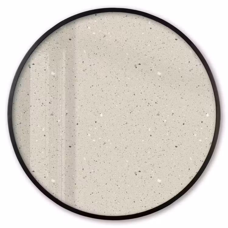 Ronde fotolijst - Lichtbeige - Terrazzo - Grijs — 1