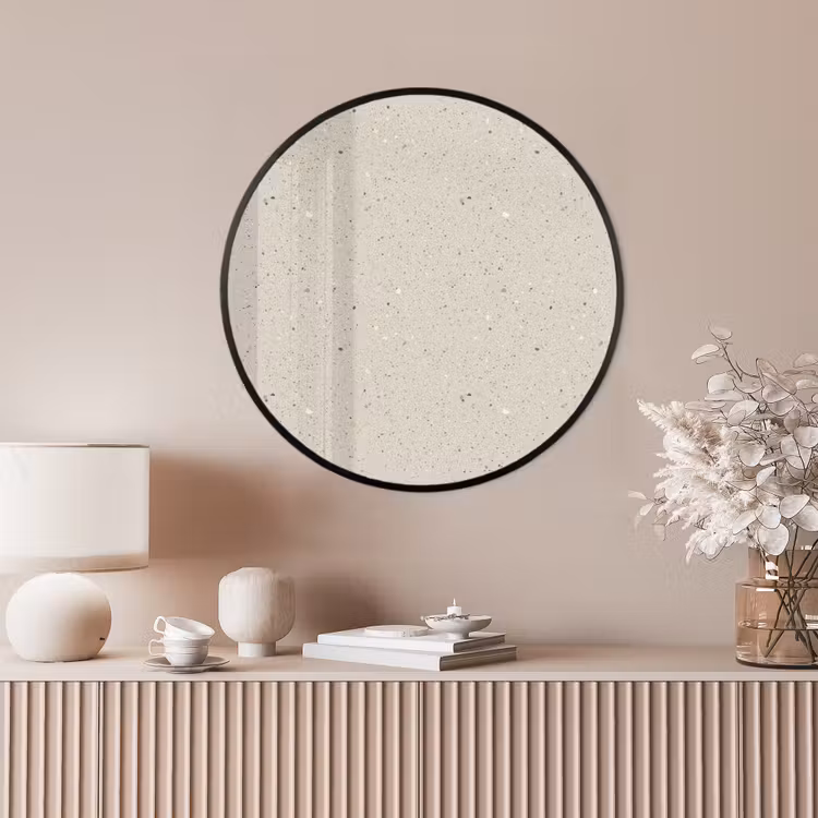 Ronde fotolijst - Lichtbeige - Terrazzo - Grijs — 4