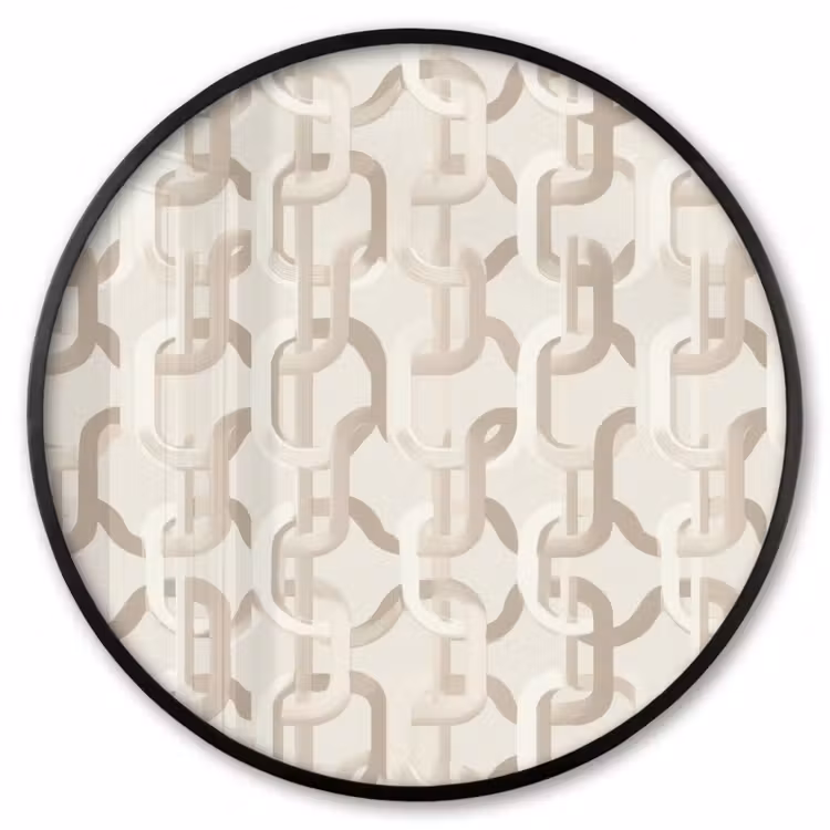 Ronde fotolijst - Motief - Abstract - Beige — 1