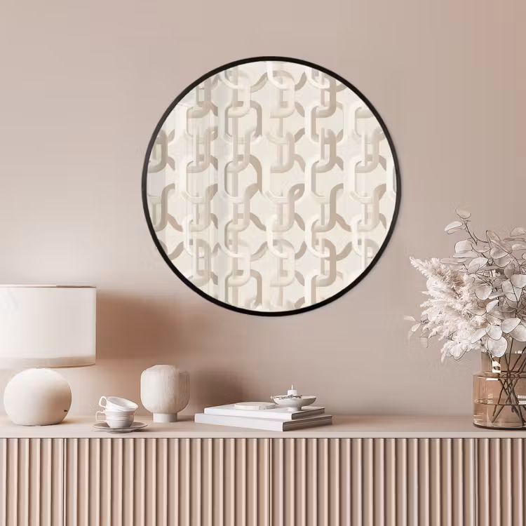 Ronde fotolijst - Motief - Abstract - Beige — 4