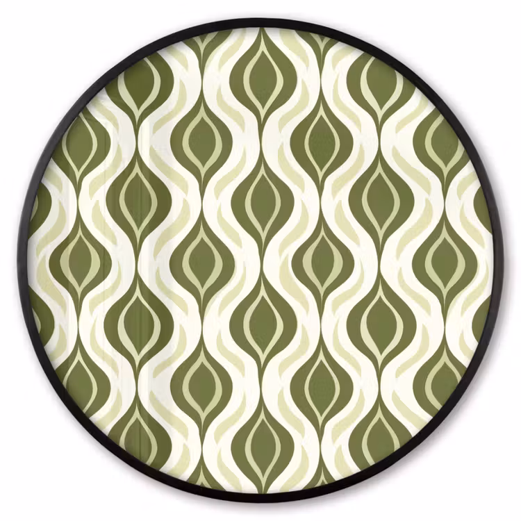 Ronde fotolijst - Patroon - Retro - Groen — 1