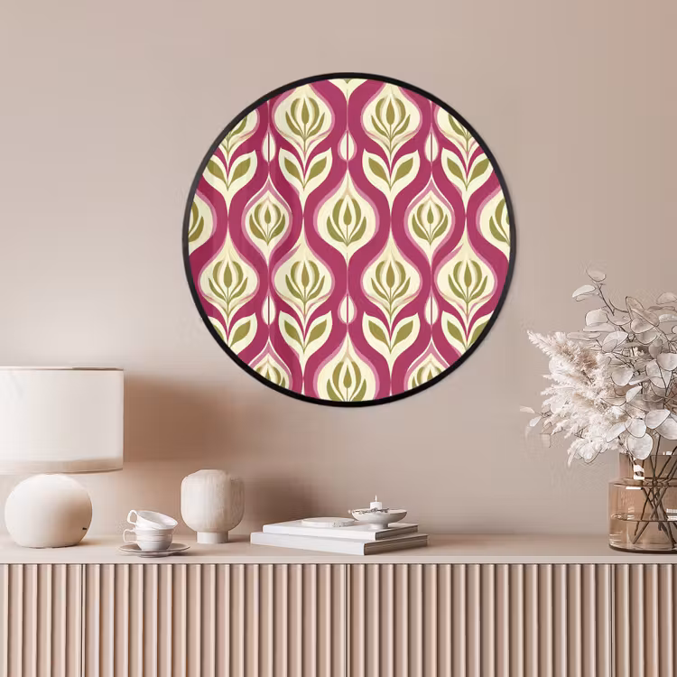 Ronde fotolijst - Retro - Floraal - Paars — 4