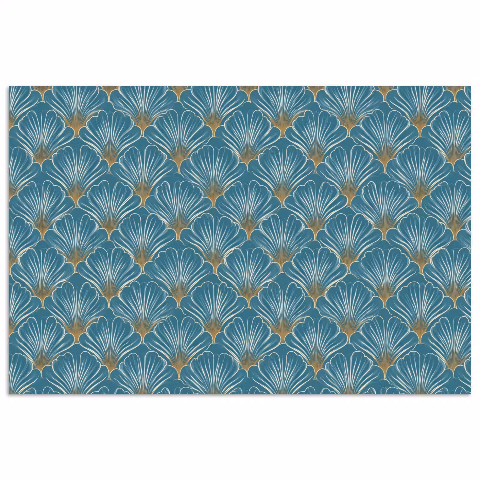 Poster - Symmetrisch - Patroon - Blauw — 1