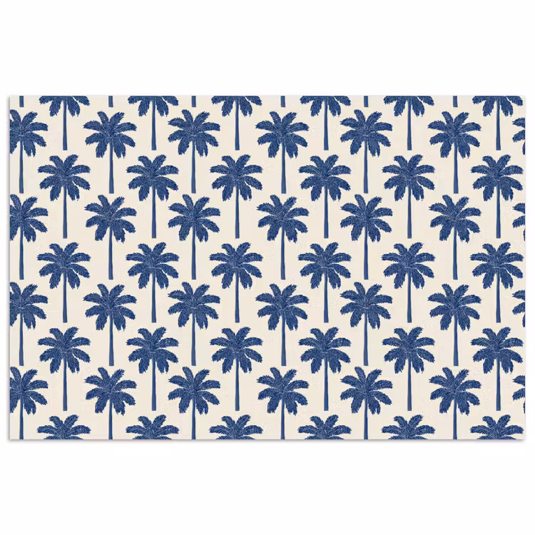 Poster - Symmetrisch - Palm - Blauw — 1