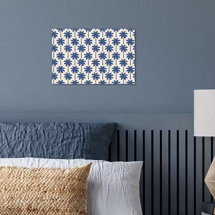 Poster - Symmetrisch - Palm - Blauw — 3