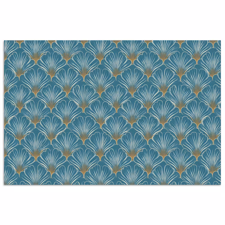 Poster - Symmetrisch - Patroon - Blauw — 1