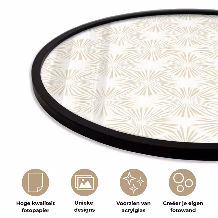 Ronde fotolijst - Abstract - Motief - Beige — 5