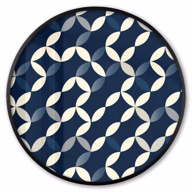 Ronde fotolijst - Abstract - Patroon - Blauw — 1