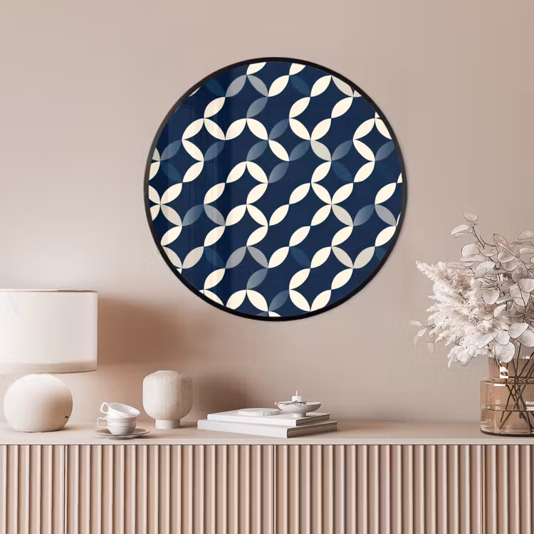 Ronde fotolijst - Abstract - Patroon - Blauw — 4