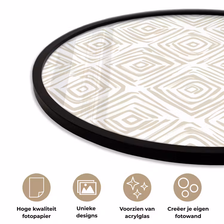 Ronde fotolijst - Abstract - Ruit - Beige — 5