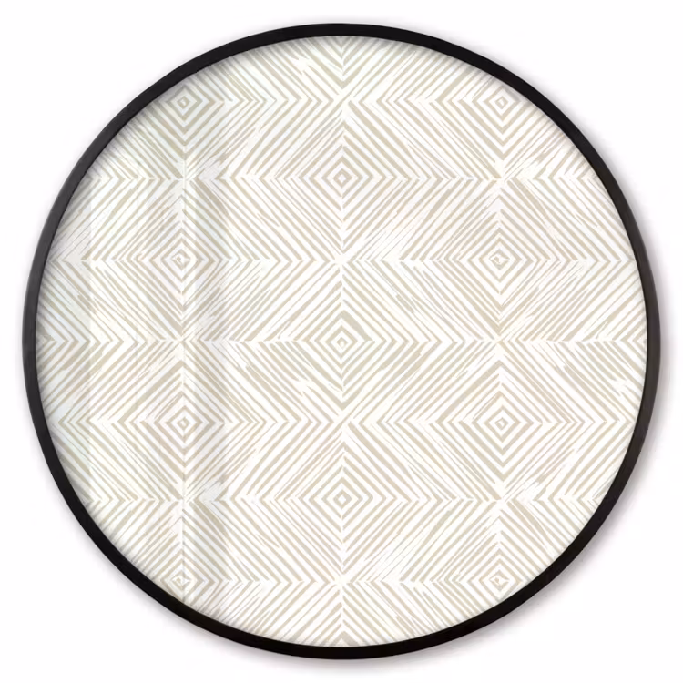 Ronde fotolijst - Abstract - Ruiten - Beige — 1