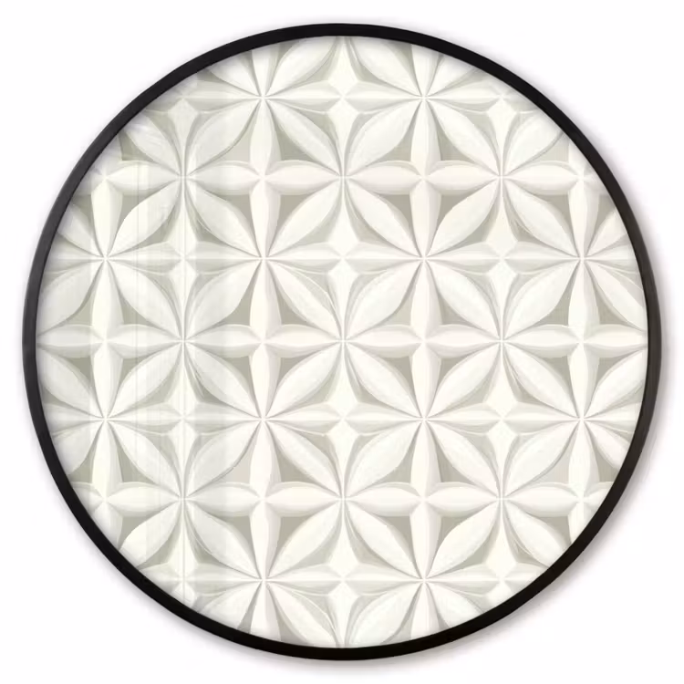 Ronde fotolijst - Abstract - Structuur - Grijs - Wit — 1