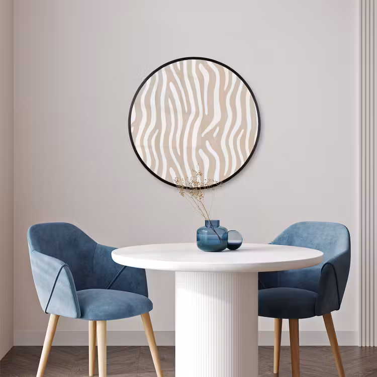 Ronde fotolijst - Abstract - Zebra - Beige — 3