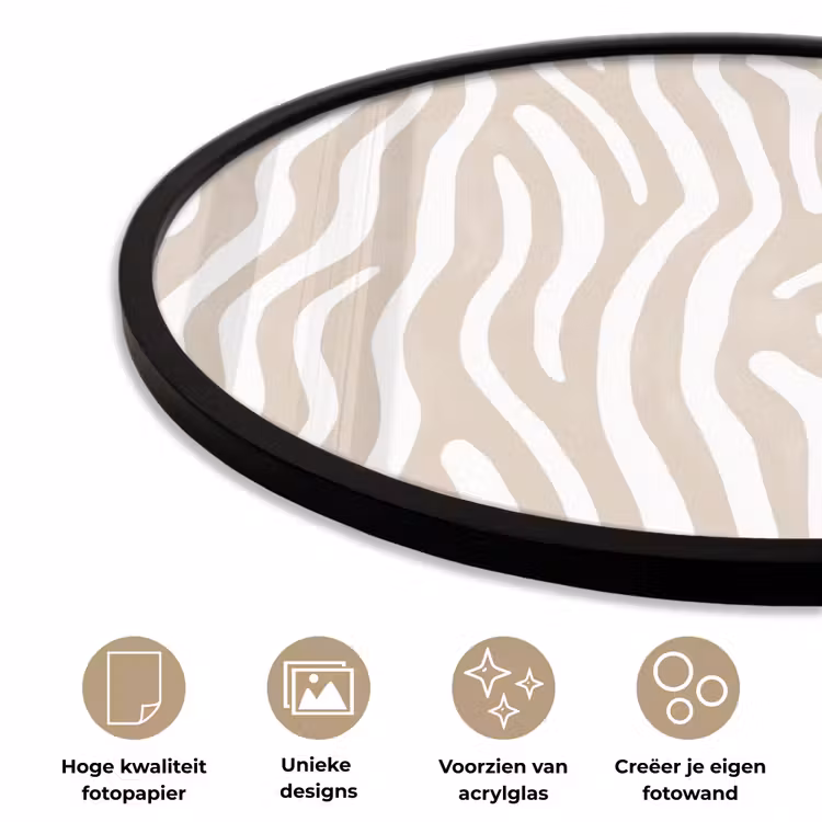 Ronde fotolijst - Abstract - Zebra - Beige — 5