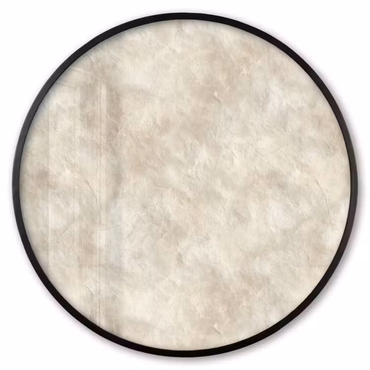 Ronde fotolijst - Beige - Reliëfstructuur - Natuursteen — 1