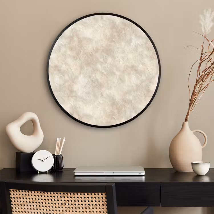 Ronde fotolijst - Beige - Reliëfstructuur - Natuursteen — 2