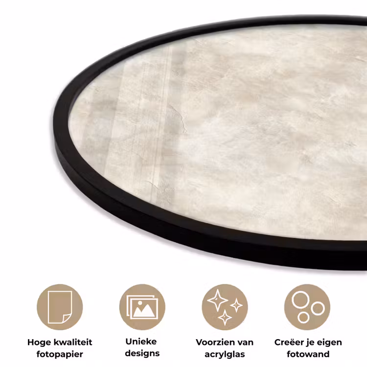 Ronde fotolijst - Beige - Reliëfstructuur - Natuursteen — 5