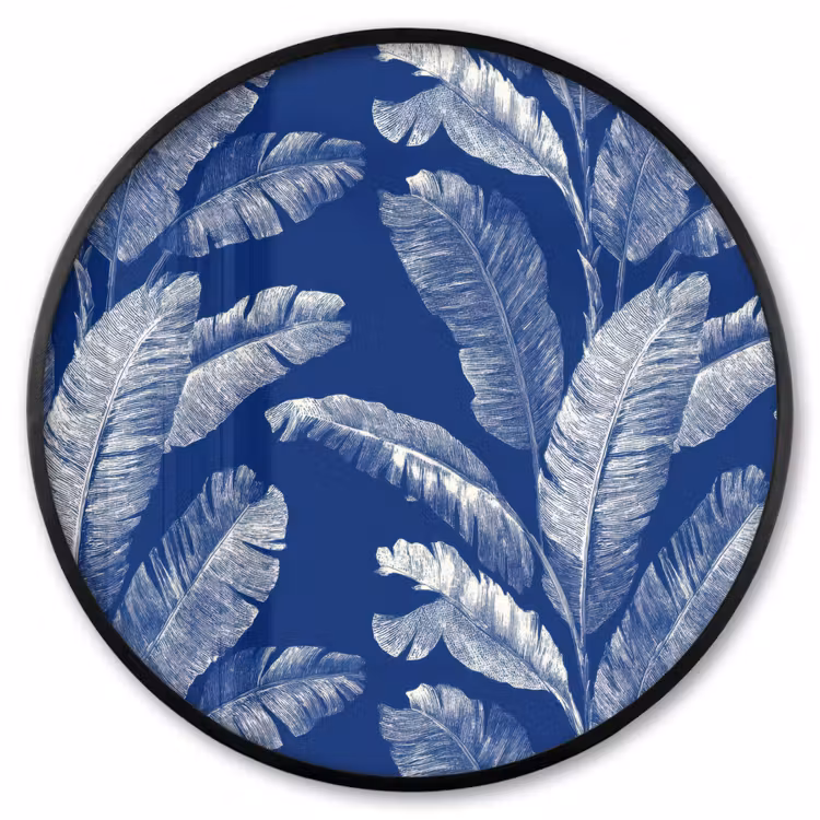 Ronde fotolijst - Blad - Palm - Blauw — 1