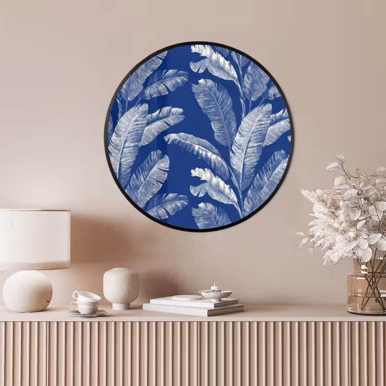 Ronde fotolijst - Blad - Palm - Blauw — 4