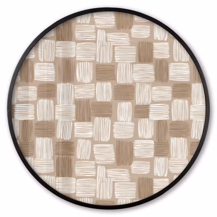 Ronde fotolijst - Blok - Patroon - Bruin — 1