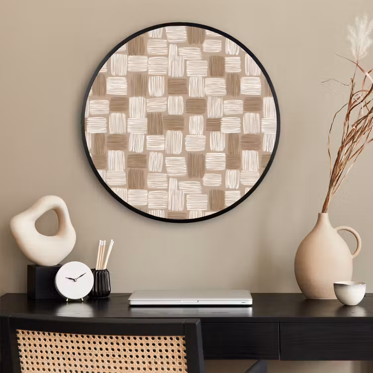 Ronde fotolijst - Blok - Patroon - Bruin — 2