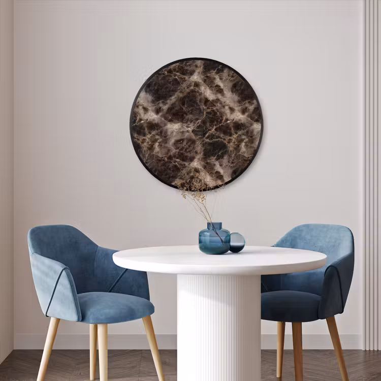 Ronde fotolijst - Bruin - Goud - Marmer — 3