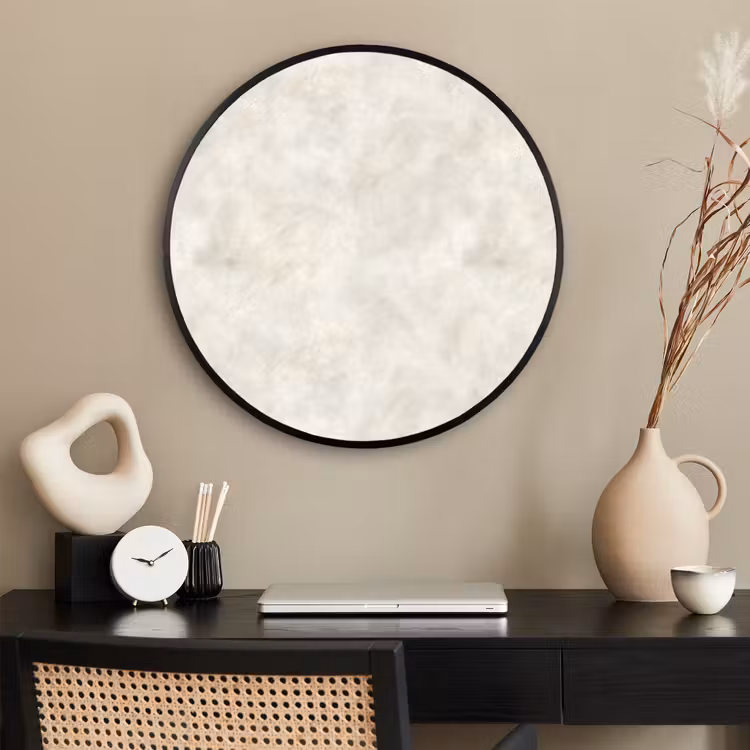 Ronde fotolijst - Crèmebeige - Marmer - Aders — 2