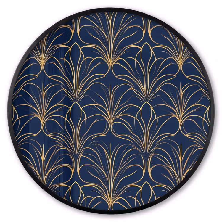 Ronde fotolijst - Deco - Waaier - Blauw — 1