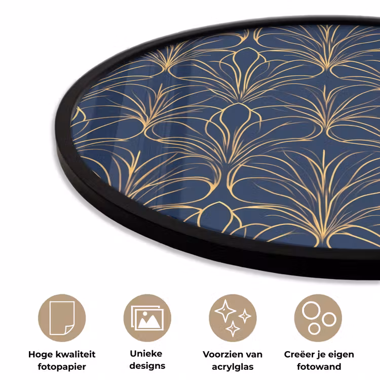 Ronde fotolijst - Deco - Waaier - Blauw — 5