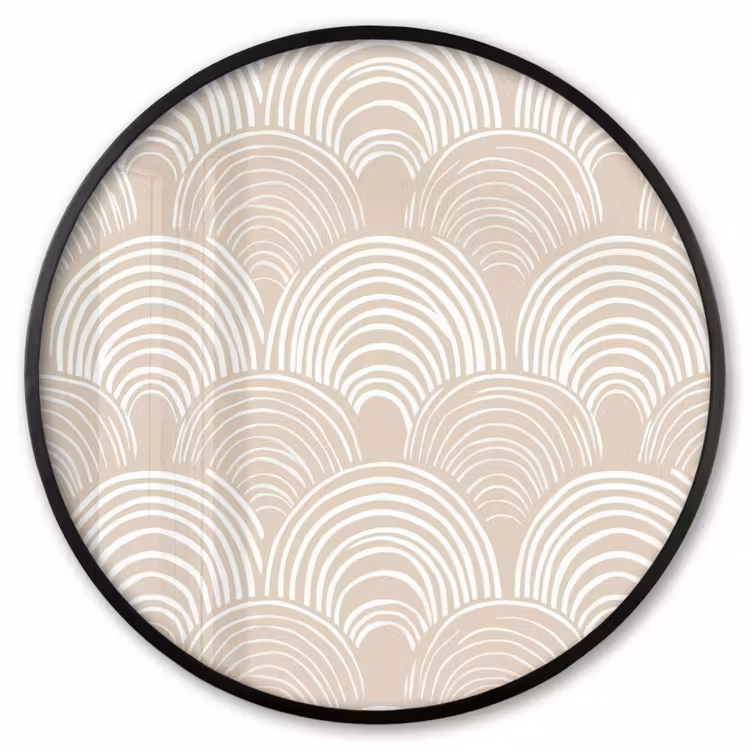 Ronde fotolijst - Golven - Structuur - Beige — 1