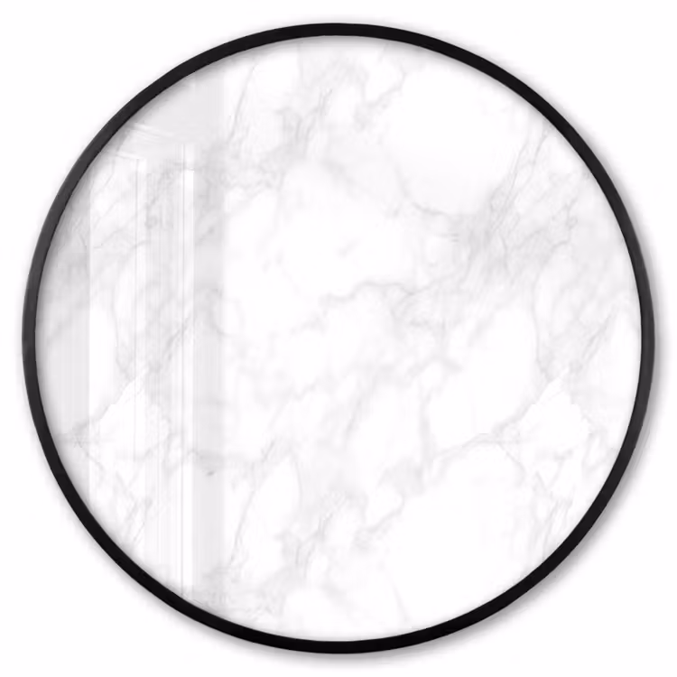 Ronde fotolijst - Minimalistisch - Wit - Grijze aders — 1