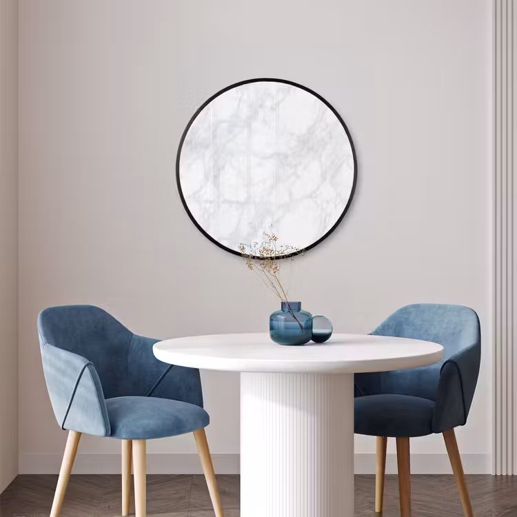 Ronde fotolijst - Minimalistisch - Wit - Grijze aders — 3