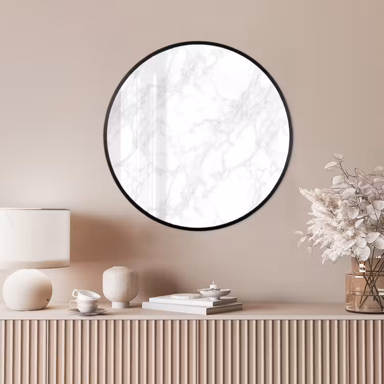 Ronde fotolijst - Minimalistisch - Wit - Grijze aders — 4