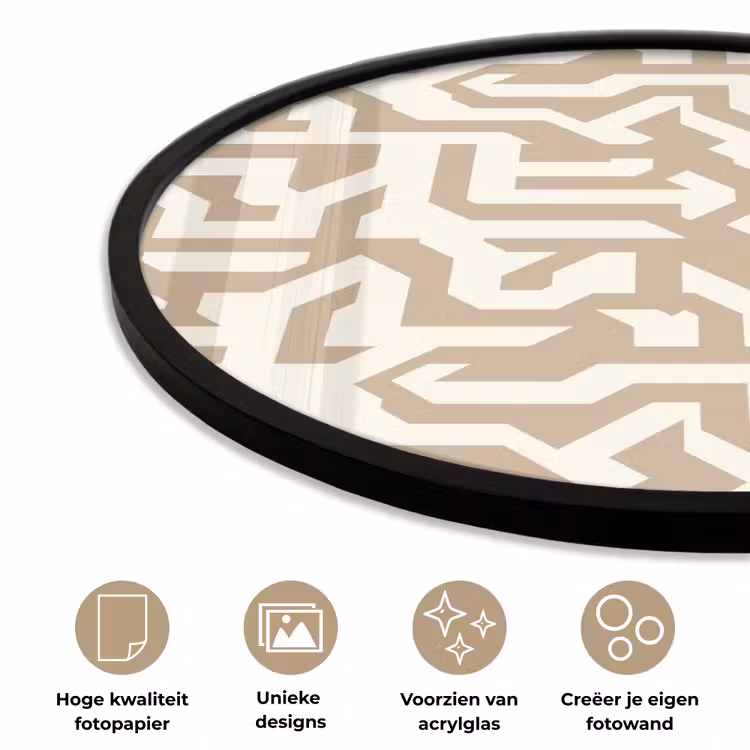 Ronde fotolijst - Modern - Abstract - Beige — 5