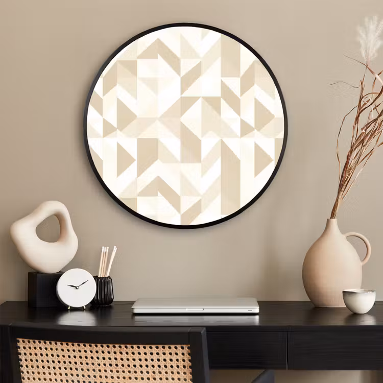 Ronde fotolijst - Modern - Abstract - Beige — 2
