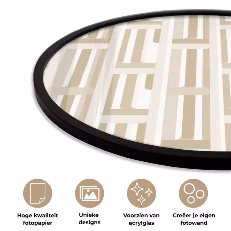 Ronde fotolijst - Modern - Geometrisch - Beige — 5