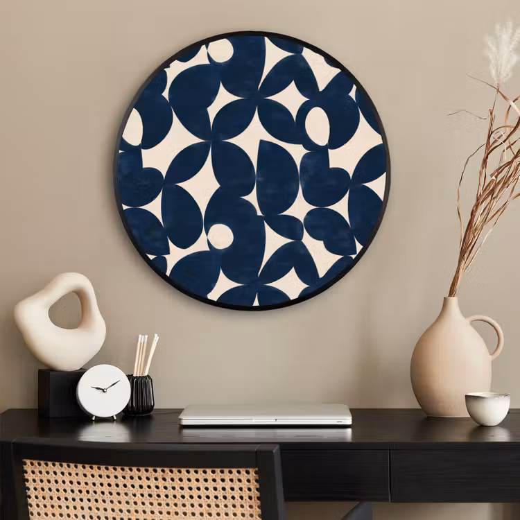 Ronde fotolijst - Modern - Geometrisch - Blauw — 2