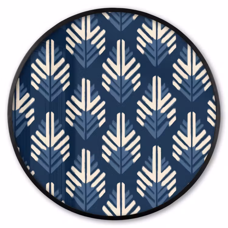 Ronde fotolijst - Modern - Patroon - Blauw — 1