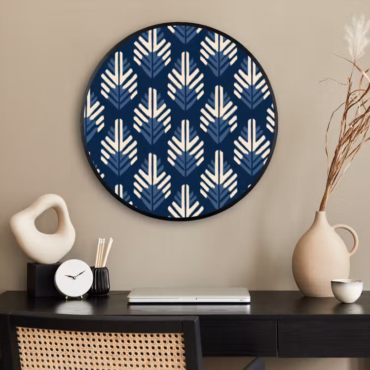 Ronde fotolijst - Modern - Patroon - Blauw — 2